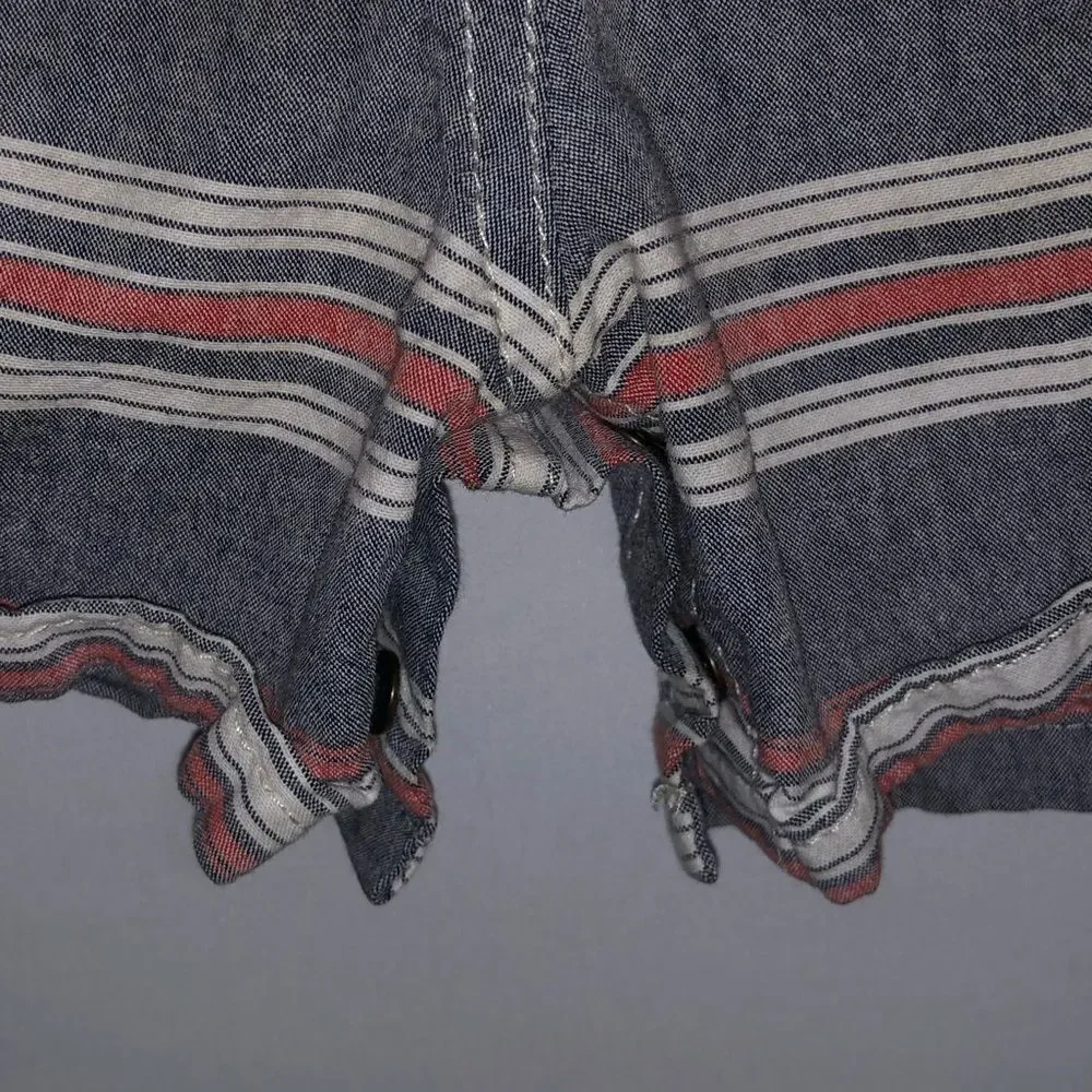 Oshkosh B'Gosh Red & Grey Striped Overalls